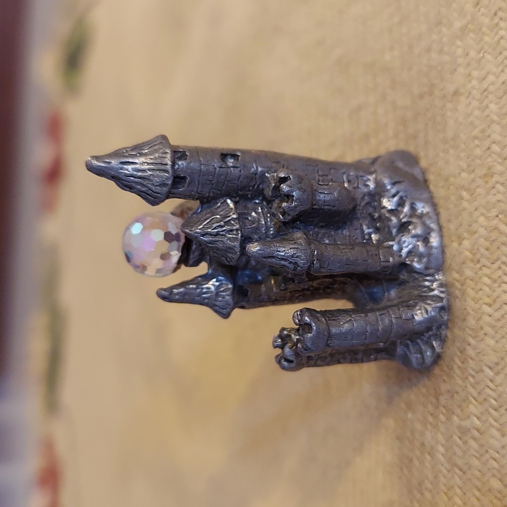 ❤️ Vintage Pewter & Crystal Castle
